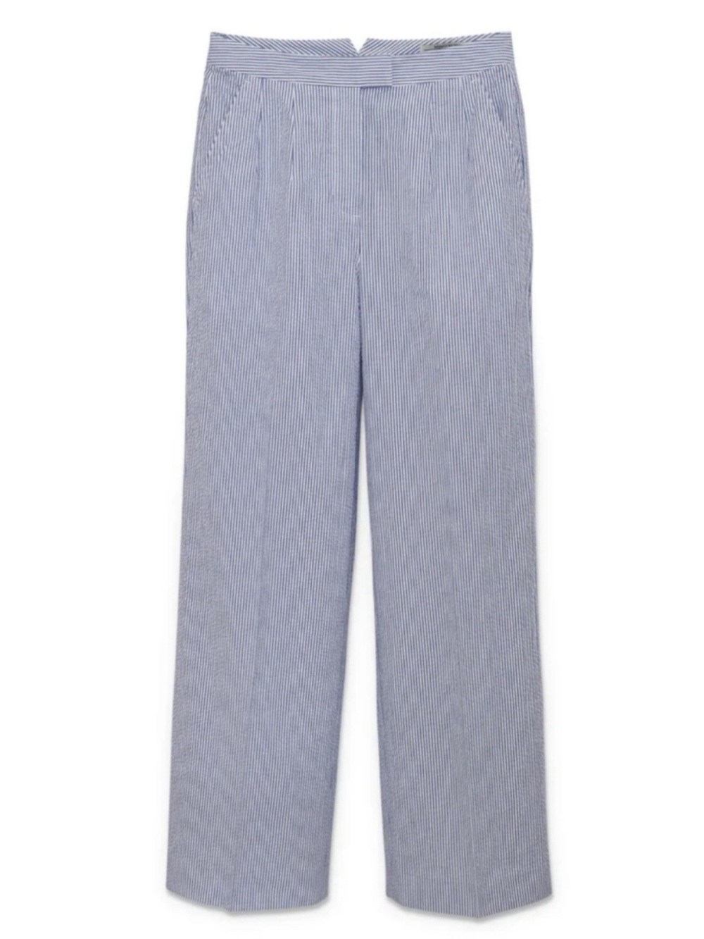 J. Peterman Co. Women’s Seersucker Blue And White Striped Cotton Pants 6